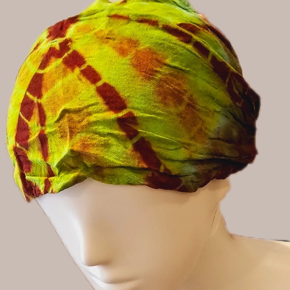 TIE DYE Handmade Headband *4 Designs Lime Green NEW - Picture 2 of 9